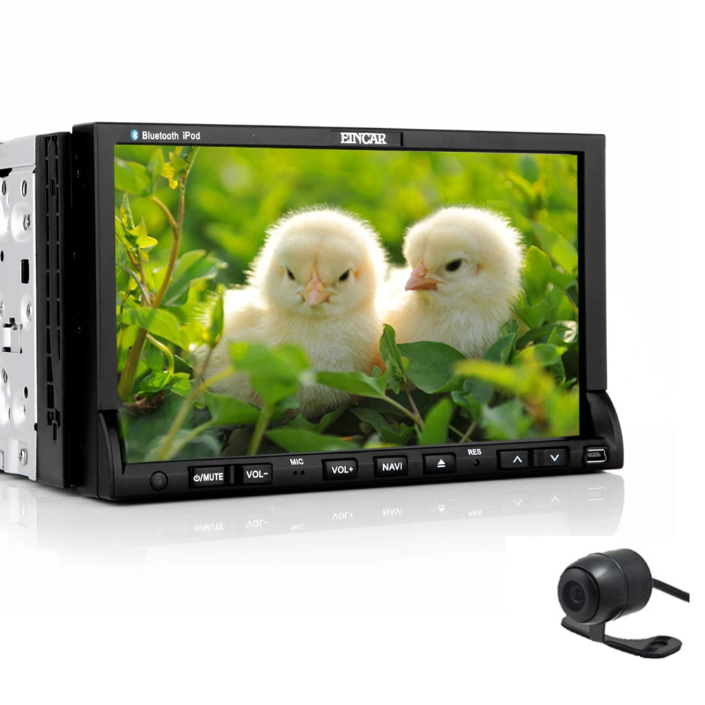 Discount Eincar 7 inch Car DVD Player FM Accessory Movie Stereo Audio GPS Auto Radio SD in dash car stying Steering Wheel Autoradio 10