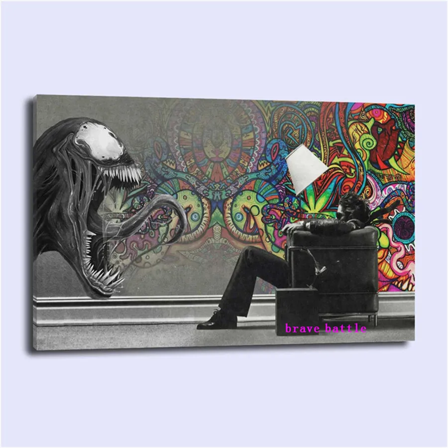 ABSTRACT MARVEL VENOM Canvas Painting Print Living Room Home Decor ...