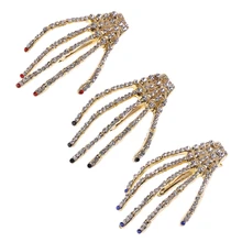 Заколка шпилька для женщин и девочек, 1 шт., заколка для волос со стразами на палец, подарок на Хэллоуин, дизайн