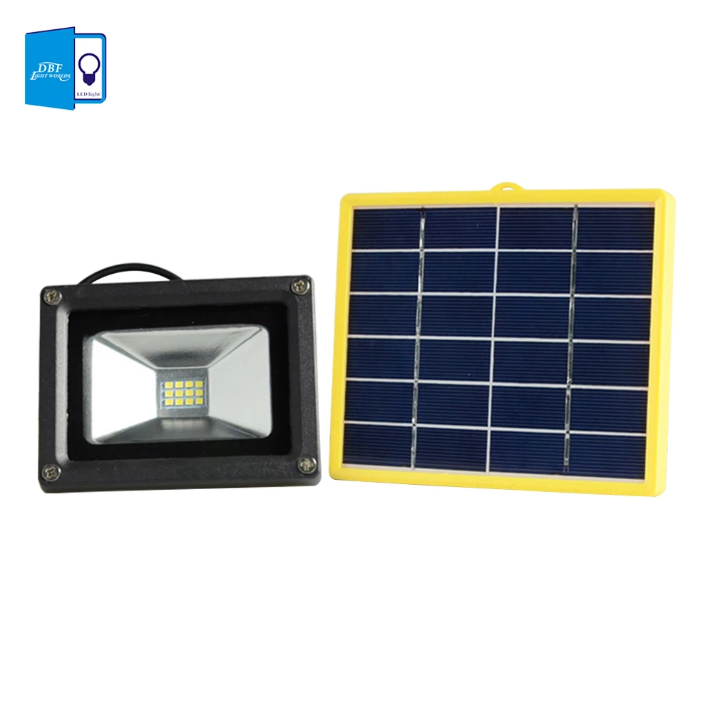 

[DBF]Waterproof 10W Solar powered LED Flood light with 5M wire+2200mA battery use in outdoor wall lamp outdoor led spot lighting