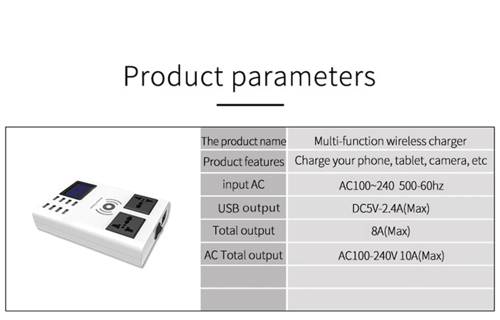 Умное Беспроводное зарядное устройство универсальное 8 USB зарядное устройство Порт умная док-станция адаптер питания для samsung iphone EU US AU UK вилка путешествия