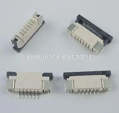 

50 Pcs FPC FFC 1mm Pitch 6 Pin Drawer Type Ribbon Flat Connector Top Contact