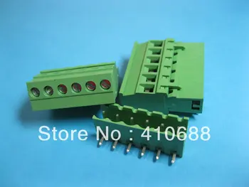

20 Pcs 6way/pin Pitch 5.08mm Screw Terminal Block Connector 2EDCD-5.08A-2EDCR Green Color Pluggable Type Angle HOT Sale