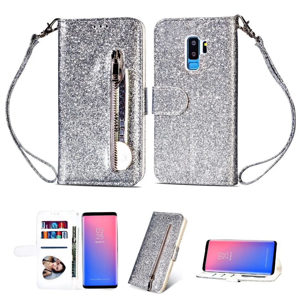 Роскошный Шикарный кожаный чехол книжка на молнии для Samsung Galaxy S9 S10 S8 S20 Plus Ultra A51 A71