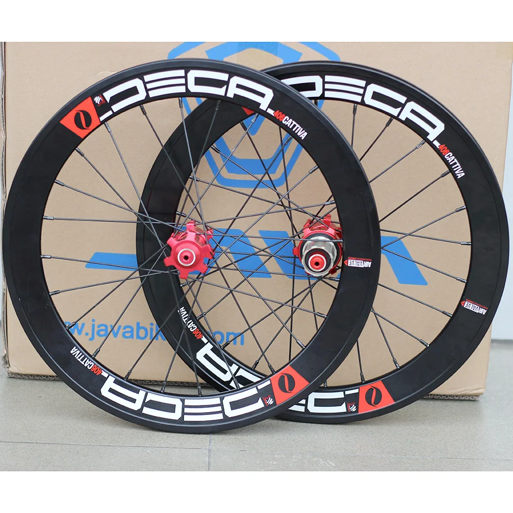 

Red JAVA 20" Aluminum Mini Velo Wheelset 406 Wheels Alloy Rim V Brake Disc Brake For BMX Folding Bike Minivelo 8-11S
