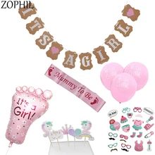 

ZOPHIL Baby Shower Unicorn Party Decorations Set DIY Mom to be Unicorn Birthday Boy Girl Photoprop Sashes Foil Balloons Favors