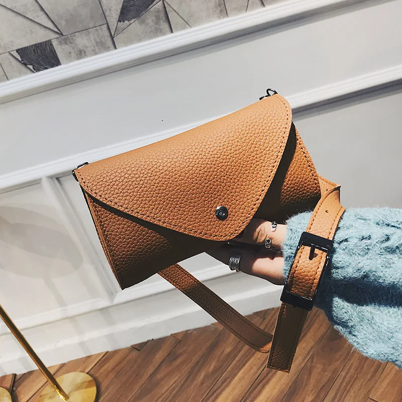 

Korean Design Brown PU Leather Women Handbags Crossbody Bags for Women 2019 Falp Cover Mini Shoulder Bags B090