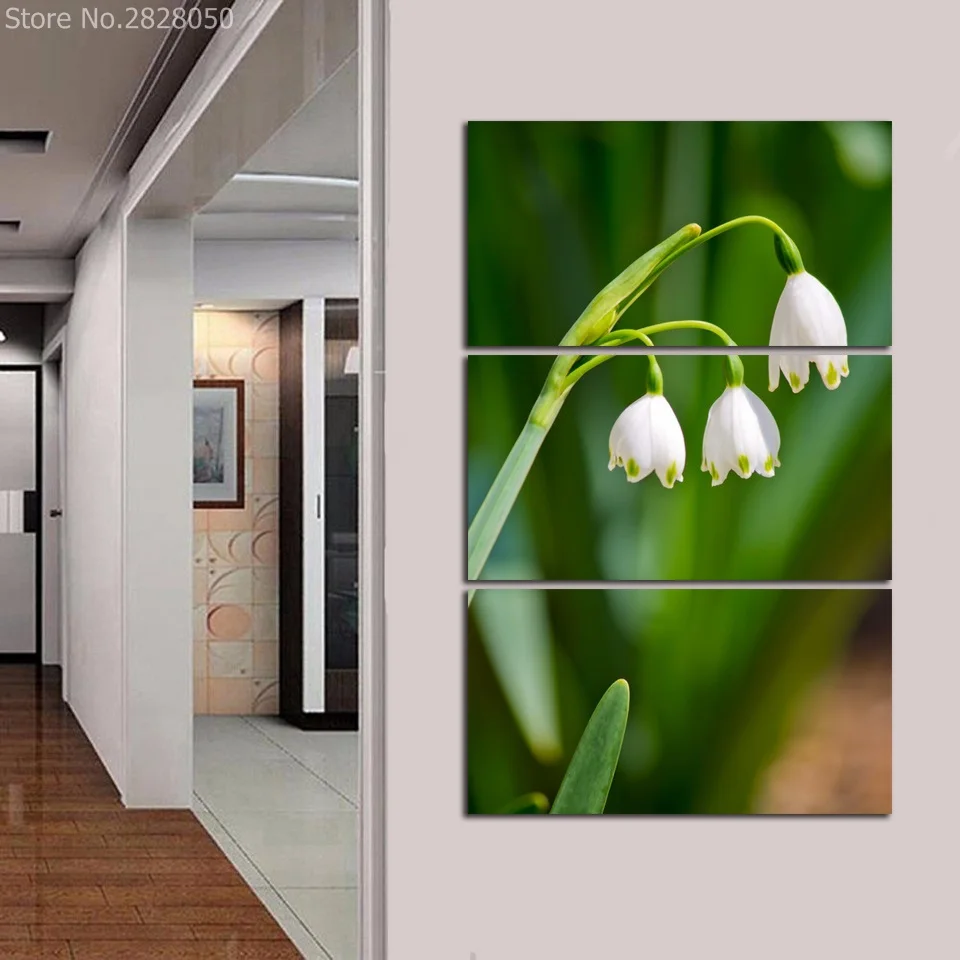 Lily Lembah Lucu Bunga Dibingkai Lukisan Kanvas Wall Art HD Cetakan Lily Lembah Lucu Bunga Dibingkai Lukisan Kanvas Wall Art HD Cetakan