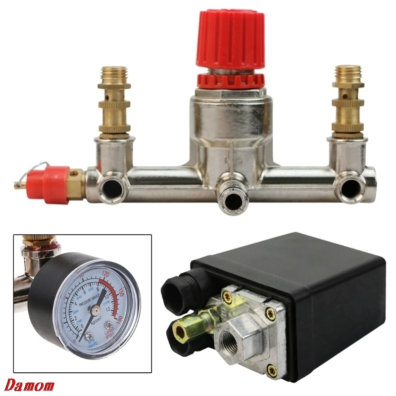 

Heavy Duty Valve Gauges Regulator Air Compressor Pump Pressure Control Switch APR8_25
