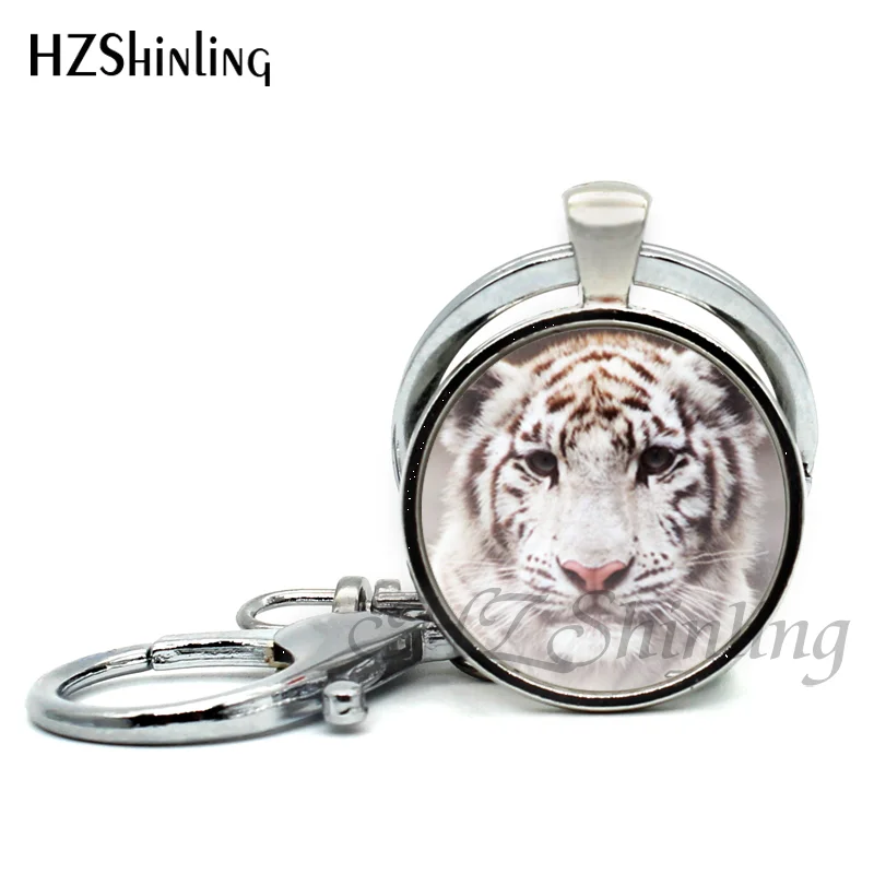 2017 New Arrival Black White Tiger Pendant Keychains Wild Animal Jewelry Glass Cabochon Vintage Tiger Key ring Wholesale 2017 New Arrival Black White Tiger Pendant Keychains Wild Animal Jewelry Glass Cabochon Vintage Tiger Key ring Wholesale