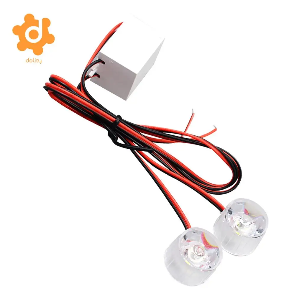 dolity 12-85V Car Truck Flashing Emergency Warning LED Strobe Lights Flasher Blue Super bright Long life expectancy
