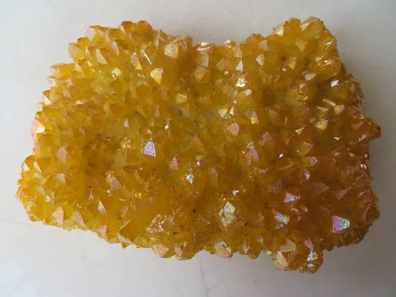 409g AA Natural Yellow QUARTZ CRYSTAL Titanium Crystal Cluster