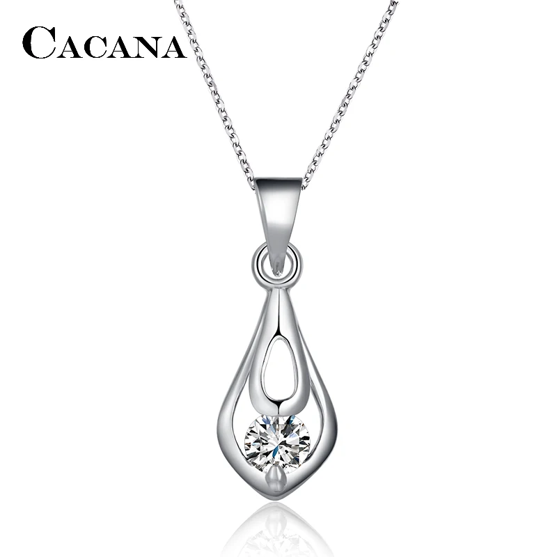 CACANA Pendant Necklaces For Women Trendy Heart Girl Flower Fashion Design Metal Link Chain Long Necklace Hot Wholesale N123