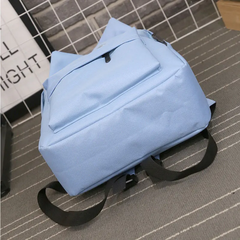 Прекрасный кот 3D хлопок рюкзак школьный холст большой емкости милые уши школьные сумки для девочек-подростков