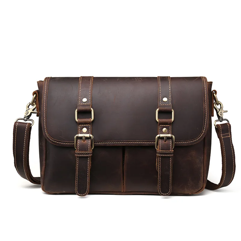 

Male Genuine Leather Handbag Cow Leather Men's Briefcase Large Vintage Loptop Messenger Crossbody Shoulder Business Case