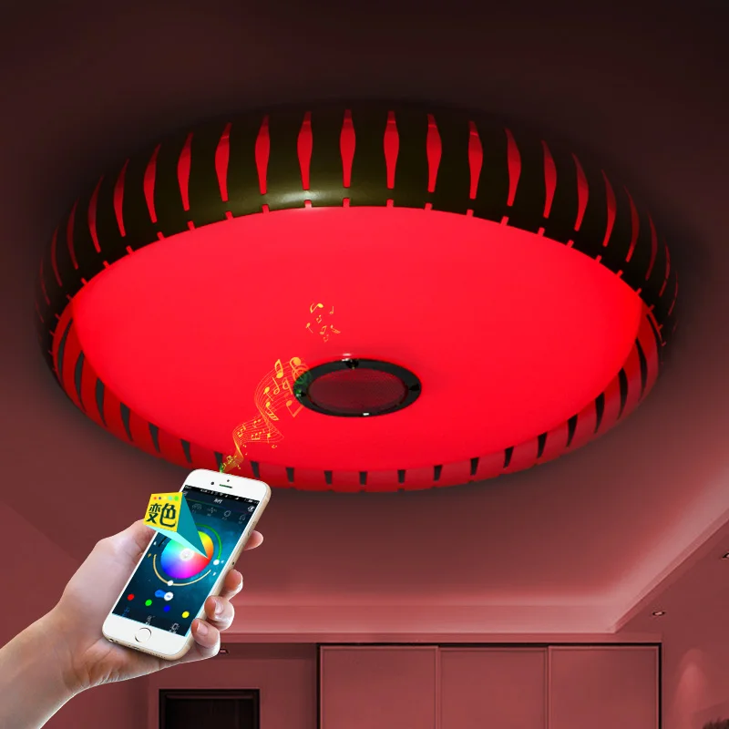 2017 Новый RGB Dimmable 36 W Светодиодный потолочный светильник с Bluetooth и музыкой 90 260 V