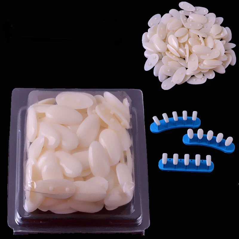 

100pcs/set Natural Oval And Square Style Fake Nail Display Professional Fake Nails Art Polish UV Gel Color Practice Display Tip