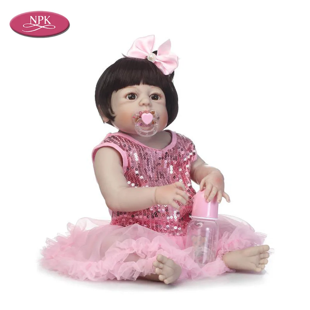 

NPK 57CM Full Body Silicone Reborn Baby DOll Toys Newborn Babies Girl Dolls Bath Toy Kids Birthday Gift Girl Bonecas Brinquedos