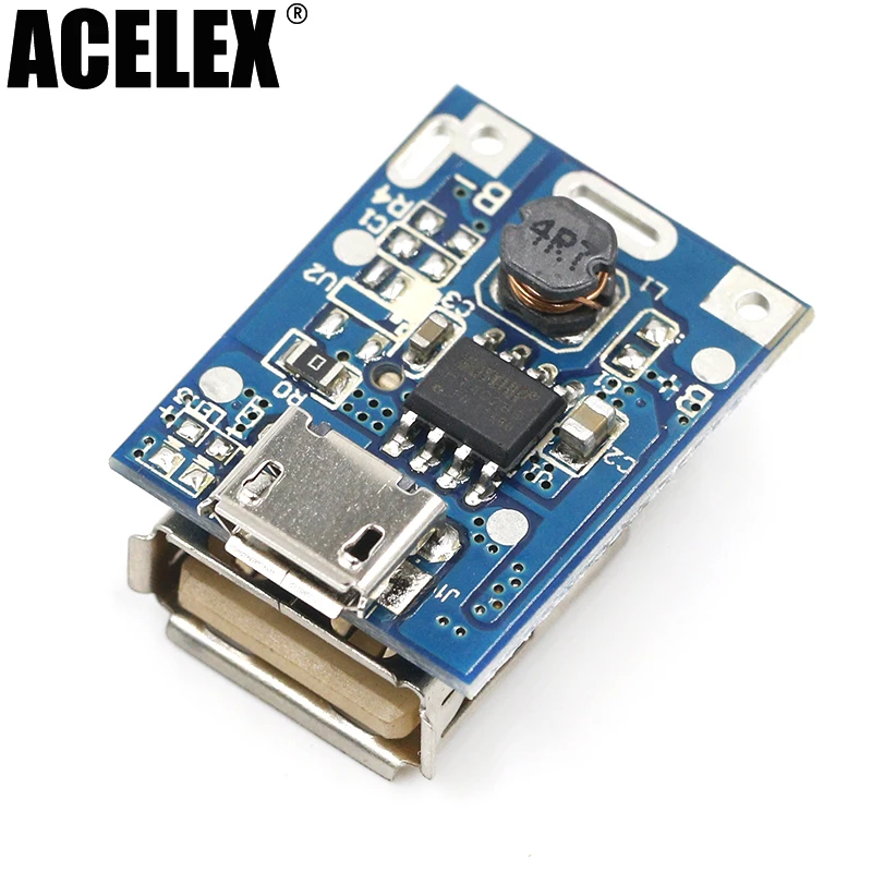 

5V Step-Up Power Module Lithium Battery Charging Protection Board Boost Converter LED
