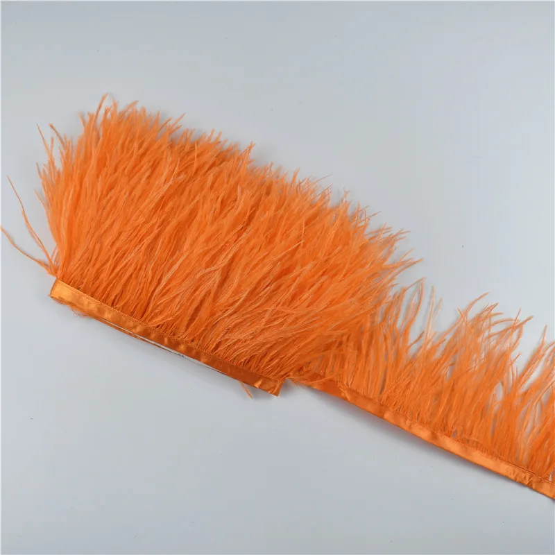 1 Meter 8-10CM Ostrich Feather Trims Natural Black White Ostrich Feather For Crafts Ribbon Fringe for Skirt Wedding Decor SD64 (13)