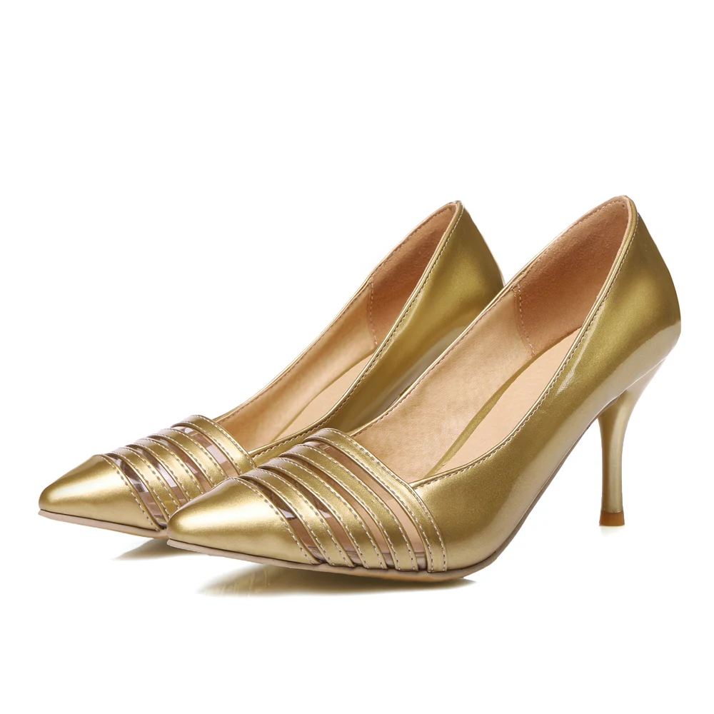 ARMOIRE New 2016 Glossy Sexy Rome font b Women b font Pumps Red Gold Silver High