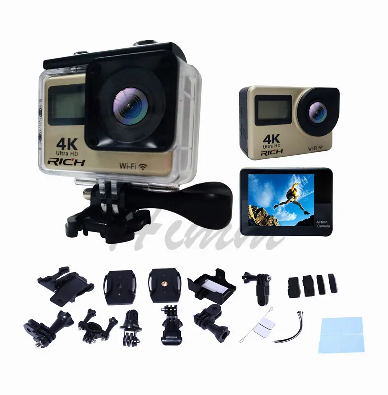 Спортивная камера T350 4K 2 0 дюйма WiFi 30FPS 16MP H.264 30m Водонепроницаемая 170