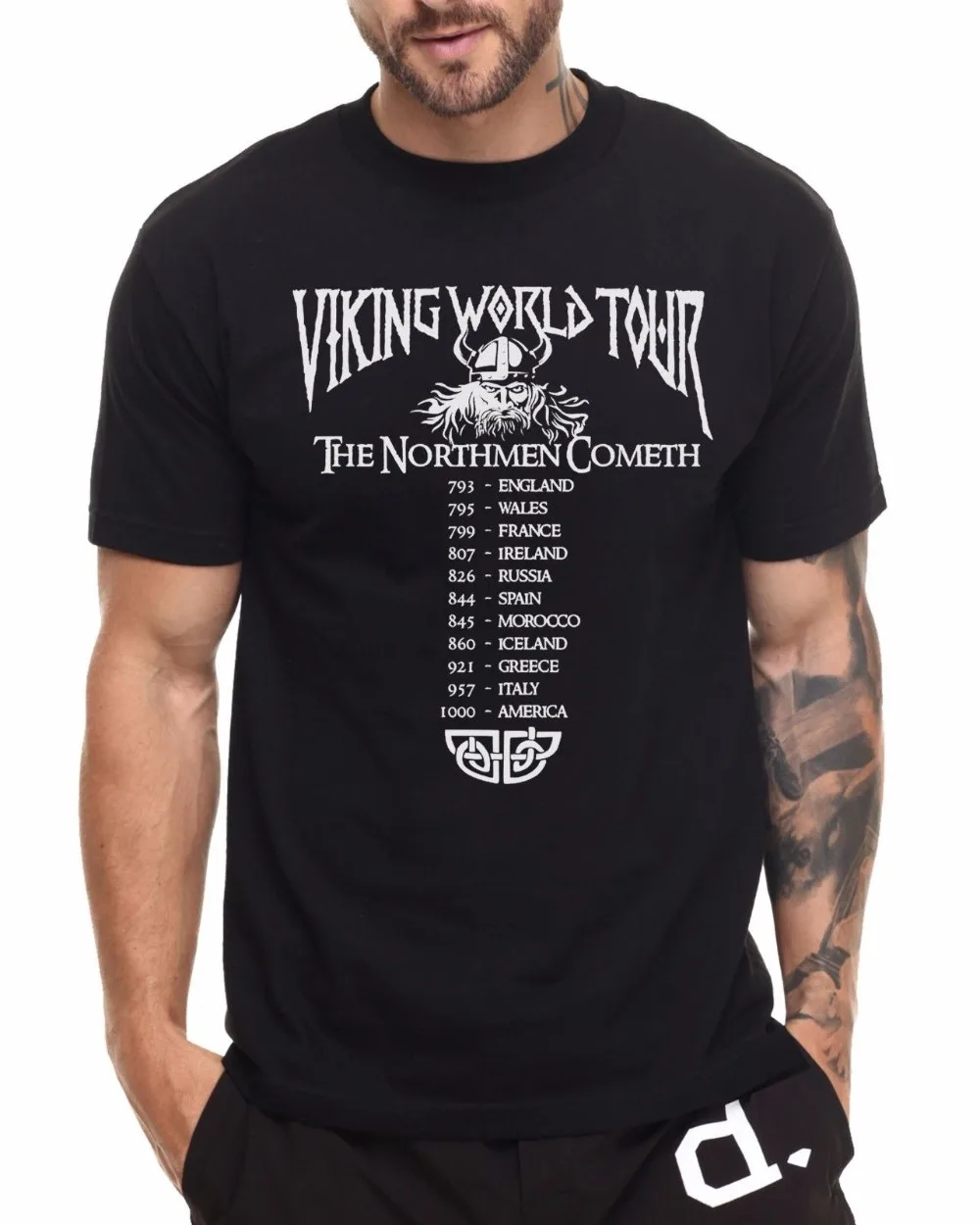 Футболка Viking World Tour новинка 2019 мужские забавные модные классические рубашки с