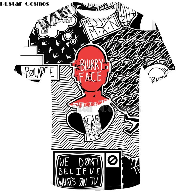 Футболка Twenty one pilots, Мужская 3D футболка, harajuku, топ, хип-хоп, Мужская футболка, уличная одежда, топы, модная мужская одежда, футболка