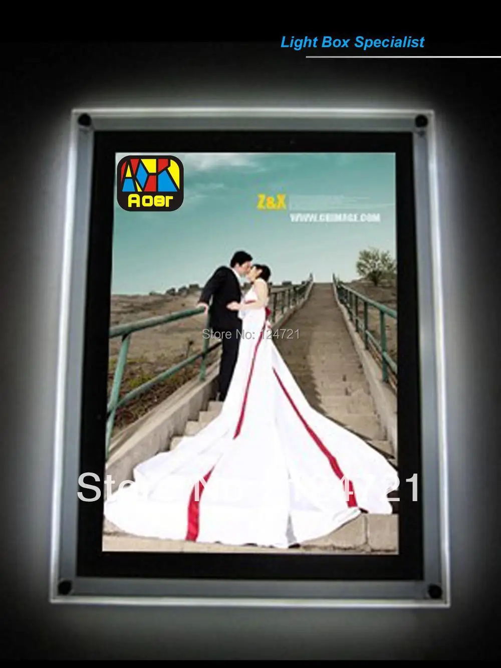 Настенная акриловая светодиодная фоторамка 24 &quotx 36&quot с подсветкой Безрамная