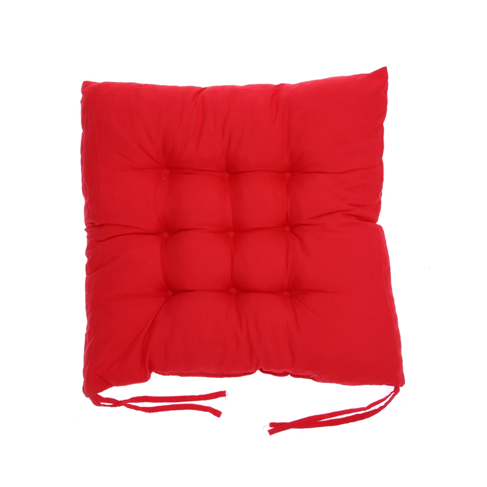 Мягкая квадратная хлопковая Подушка с жемчугом для дома и офиса, удобная подушка для сидения, подушка для ягодиц и стула, декоративная зимняя подушка для сиденья - Цвет: Bright Red
