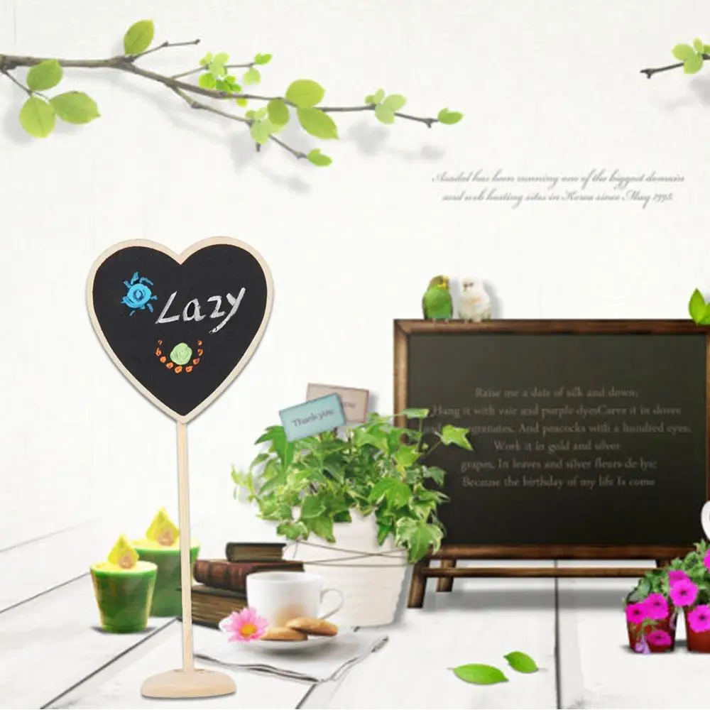 

2Pcs mini wooden Blackboard Chalkboard Stands Message Board for wedding Party Decoration Stand Table Card Decor DIY