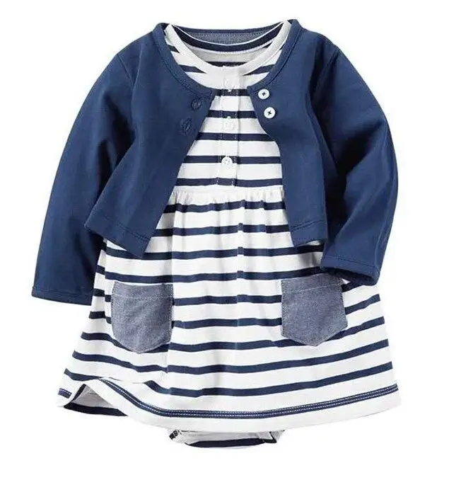 Боди для новорожденных девочек г. Весенне-летнее пальто с длинными рукавами+ платье с короткими рукавами комплекты из 2 предметов для маленьких девочек