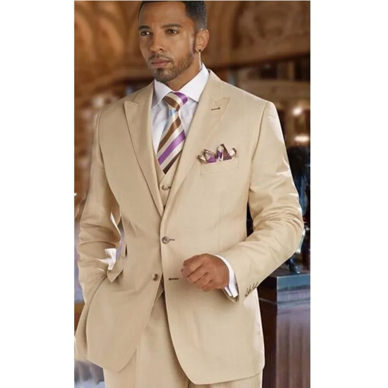 Champagne Men's Dinner Party Prom Suits Groom Tuxedos ...