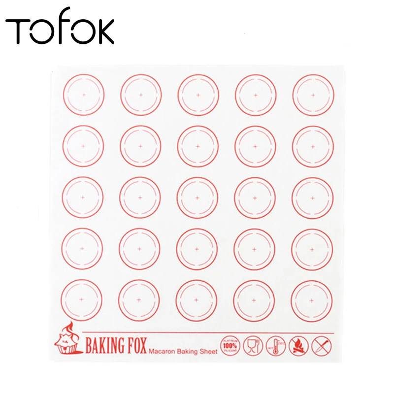 

Tofok Silicone Macaron Mat 25 Circles DIY Biscuit Pad Rolling Dough Sheet Liner Oven Pasta Tool Baking Pastry Cake Decor Tool