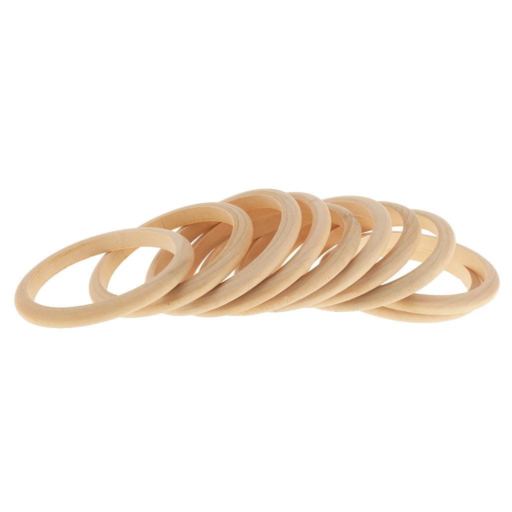 10pcs Wood Bracelet Wooden Bangle Unfinished Natural Craft Unpainted