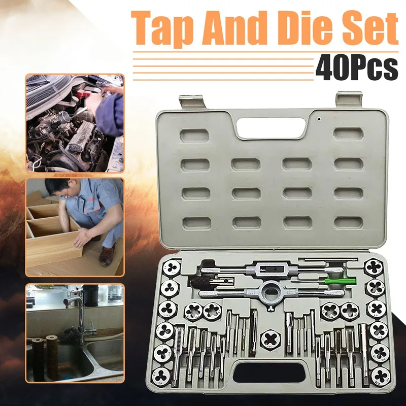 

2018 AU Tap&Die Set Professional Metric T-handle Tap Holder Thread Gauge Wrench