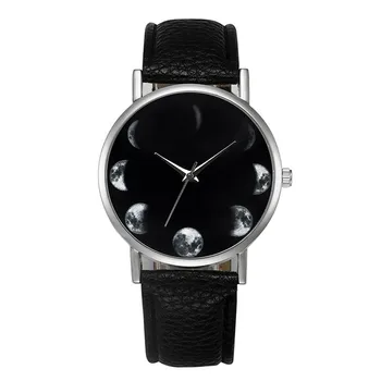 

Watch Fashion Womens Moon Pattern Retro Design Leather Band Analog Alloy Quartz Wrist Watch Ap21