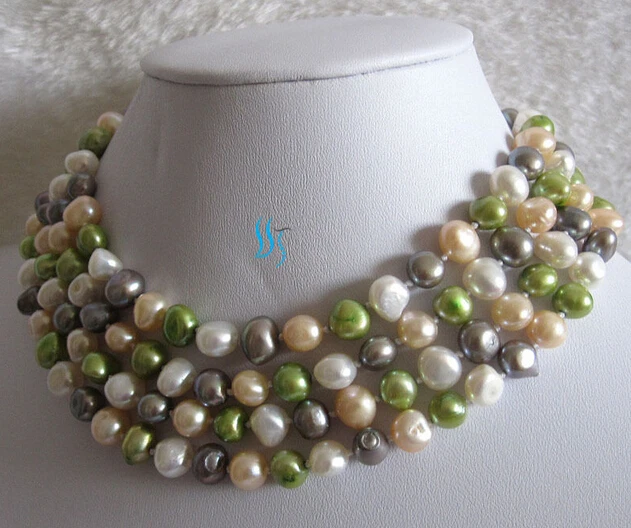 

huij 0033167 60" 7-9mm Multi Color Baroque Freshwater Pearl Necklace