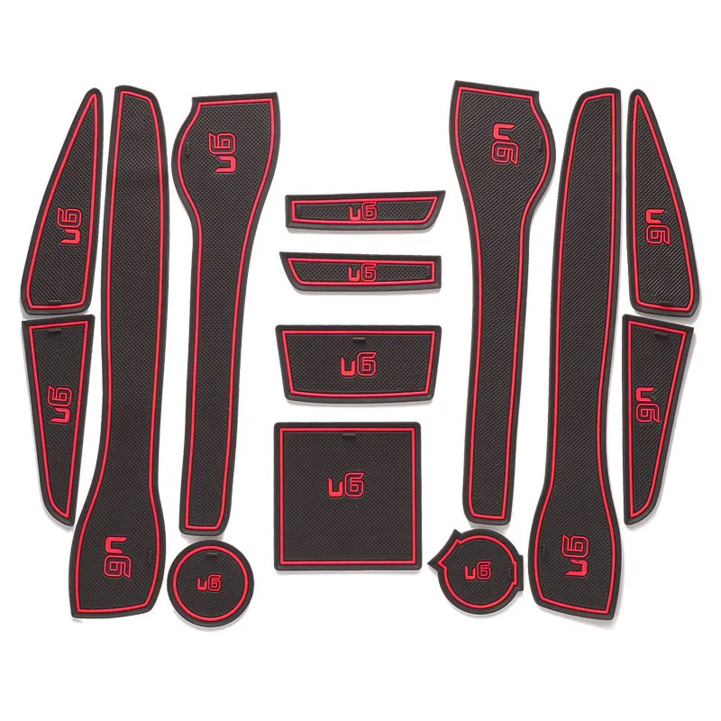 14Pcs Lot Car Interior Upholstery For 14-16 Luxgen U6 Rubber Mat Accessories Non-Slip Auto |
