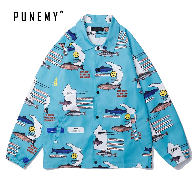 

Men Coach Jackets Coats Vintage Pattern Jacquard Hip Hop Streetwear Oversize Tops Coats for Man Autumn Man's Jackets Coats
