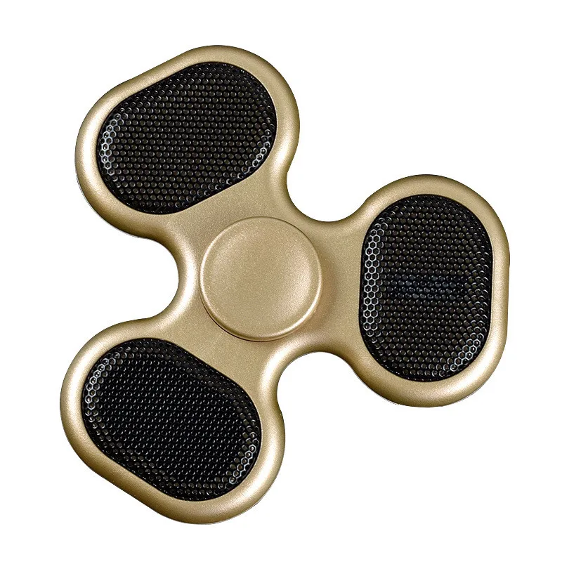 Bluetooth динамик s ручной Спиннер гироскоп Tri-Spinner антистресс динамик музыкальный светодиодный светильник ручной Спиннер Поддержка TF карты - Цвет: Золотой