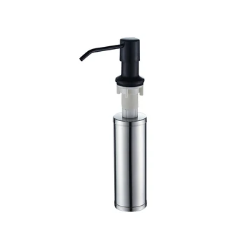 

Modern Stainless steel sink with detergent bottle pressing soap dispenser 400ml kitchen black wash basin accessories