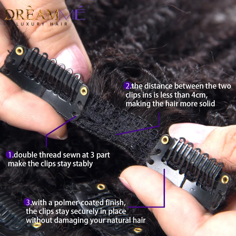 afro kinky curly hair clip in human hair extension  (5)