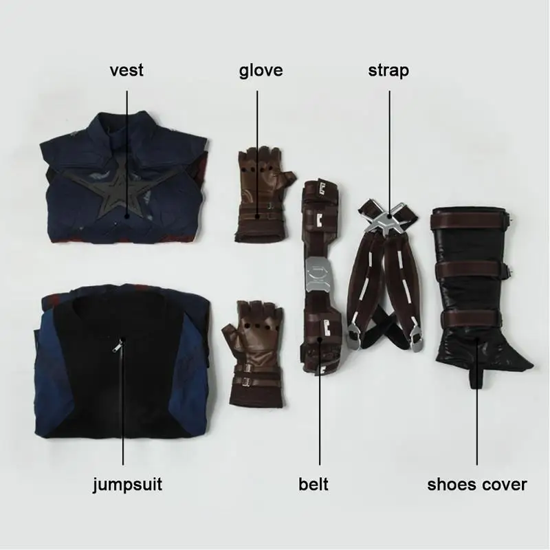 Custom Made Captain America Steve Rogers Avengers Infinity War Cosplay Costume Superhero Suit for Men - Halloween Fancy Clothes image 6
