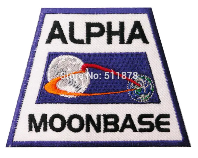 

3.9" SPACE 1999 Moonbase Alpha Jacket Shoulder Uniform TV MOVIE Series Costume Badge Embroidered Emblem applique iron on patch