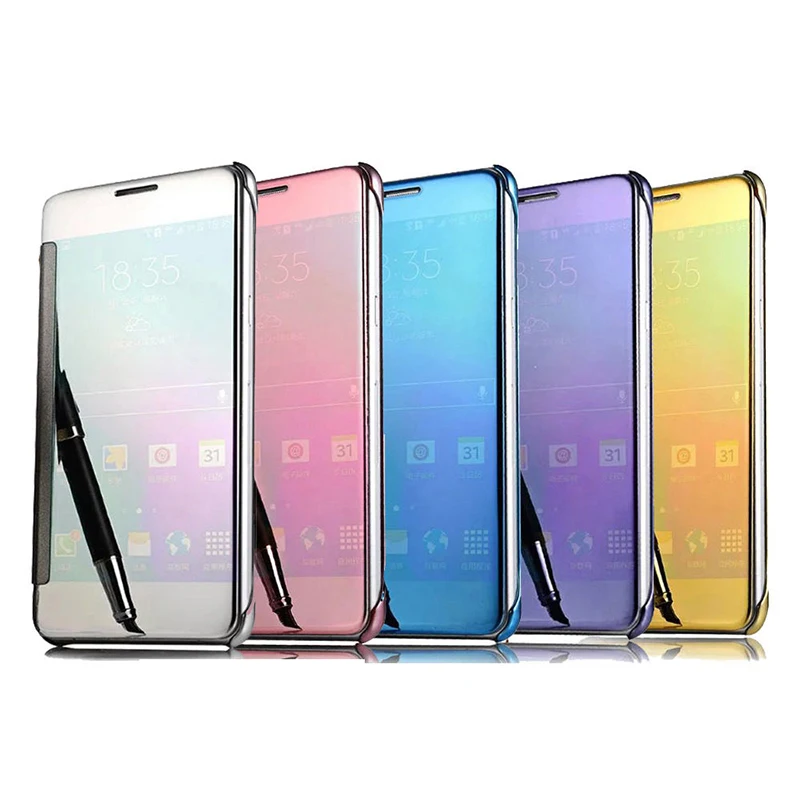 500 шт./лот умный защитный чехол для сна прозрачное УФ зеркало Samsung Galaxy s6 s7 edge Note 5 и