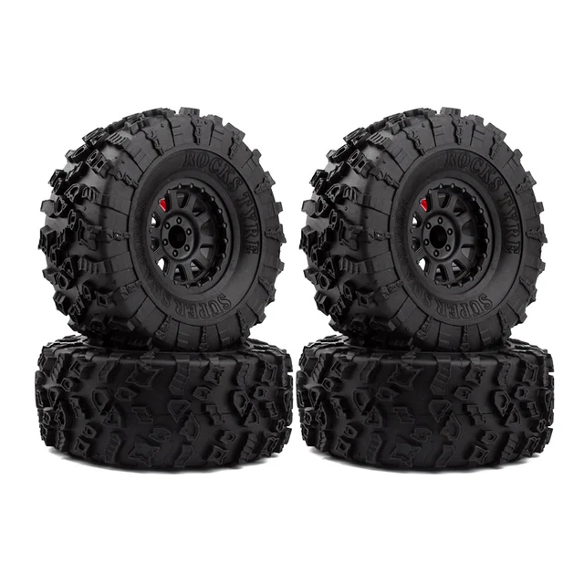 Best Price 4pcs AX-4021E 132mm 2.2inch Rim Rubber Tyre Wheel Set for Axial SCX10 RC4WD D90 1/10 RC Rock Crawler Car