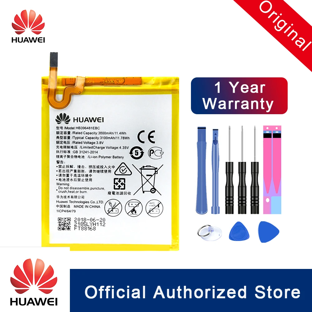 Hua Wei Оригинальная батарея HB396481EBC для huawei Ascend G7 Plus/G8/G8X/Honor 5A/5X/Maimang 4 запасная батарея