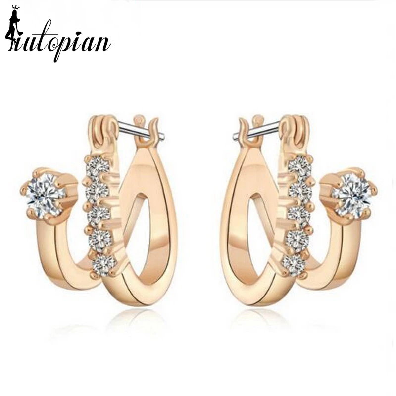 

Iutopian Woman Cute HOOP Earrings With Austrian Crystal Stellux Top Quality #E655