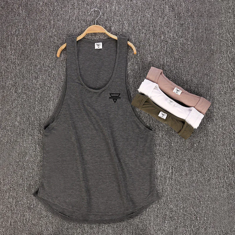 MACHINEFITNESS Merek Kebugaran Pakaian Canottiera Binaraga Tank Top Gym 